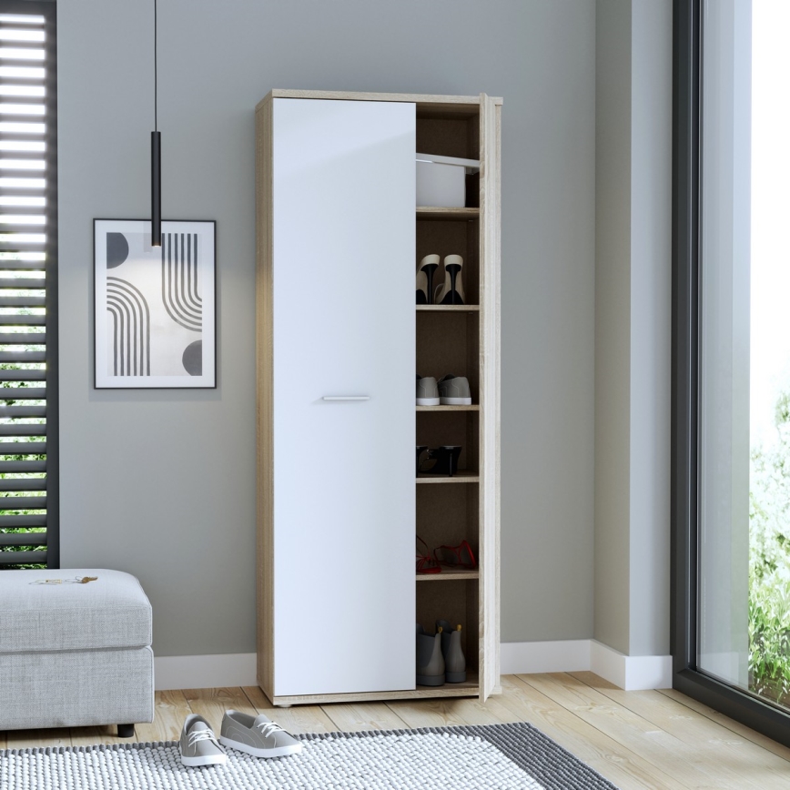 Kommode/Skoskab SIMO sonoma-eg/hvid