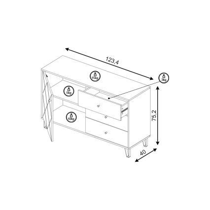Kommode SULA craft-eg/sort