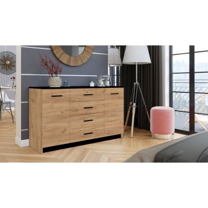 Kommode TAYLER egetræ craft/sort