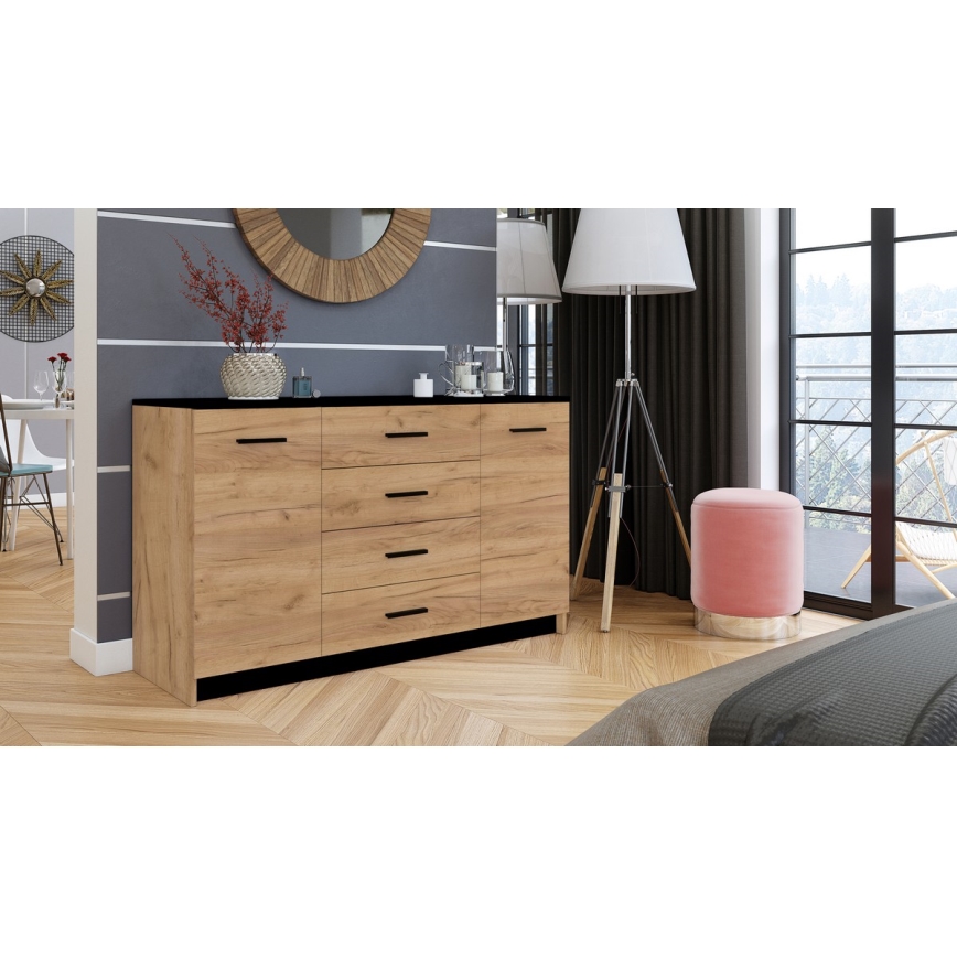 Kommode TAYLER egetræ craft/sort