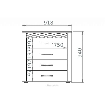 Kommode VANCO 94x92 cm artisan eg