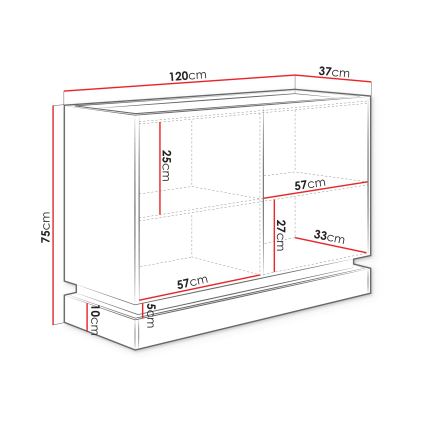 Kommode ZARPANT 75x120 cm beige/eg Cremona