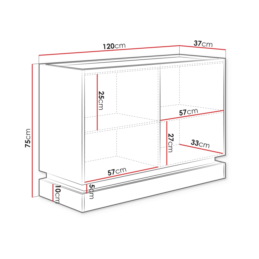 Kommode ZARPANT 75x120 cm beige/eg Cremona
