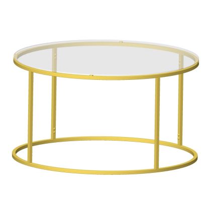 Konferencebord BERLIN 80x45 cm guld/klar
