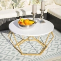 Konferencebord DIAMOND 40x70 cm i guld/hvid
