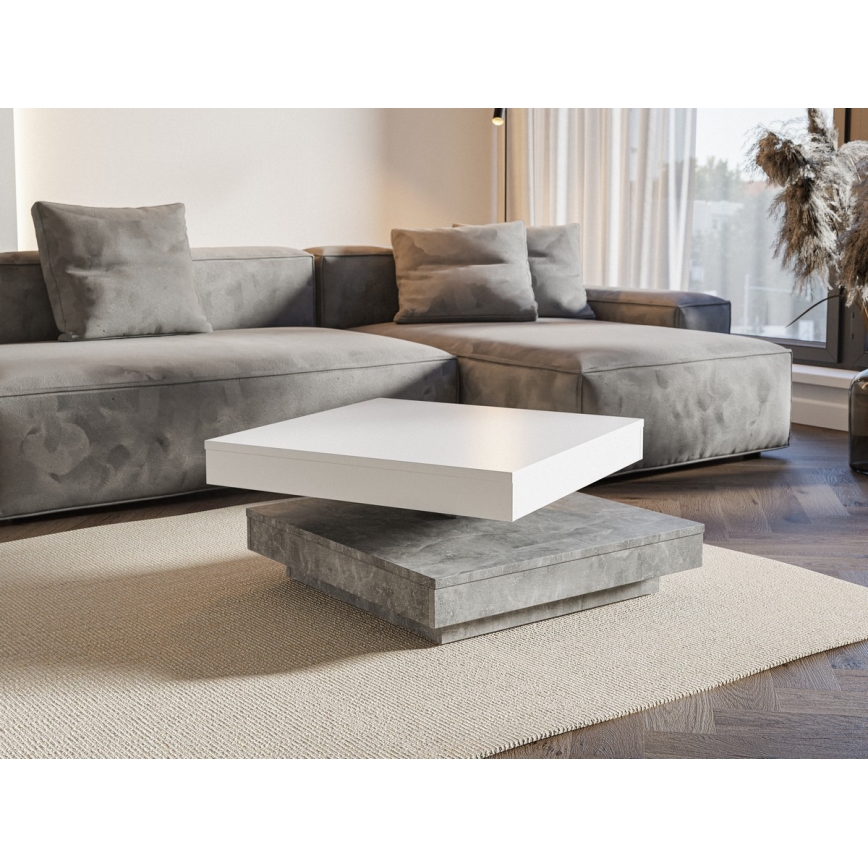 Konferencebord TIMO hvid/grå beton