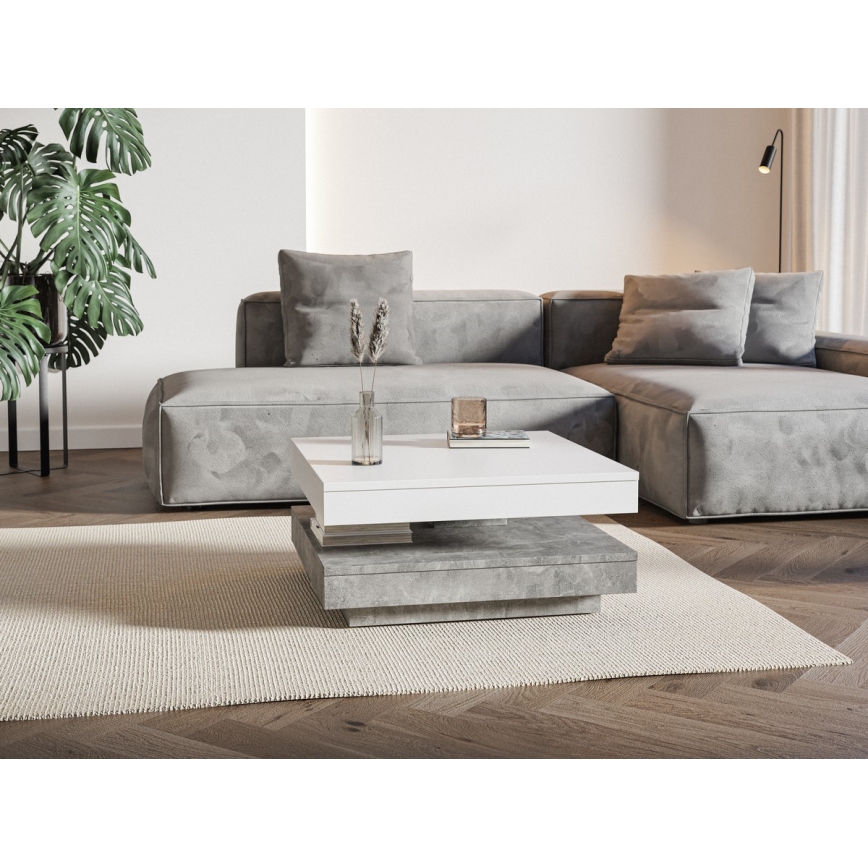 Konferencebord TIMO hvid/grå beton