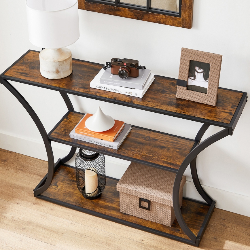 Konsolbord ELDUR 120x30 cm brun/sort