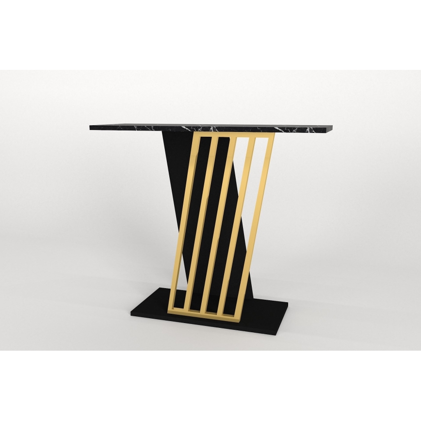 Konsolbord GRAVITY 76,8x90 cm sort/guldfarvet
