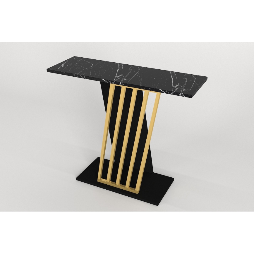Konsolbord GRAVITY 76,8x90 cm sort/guldfarvet