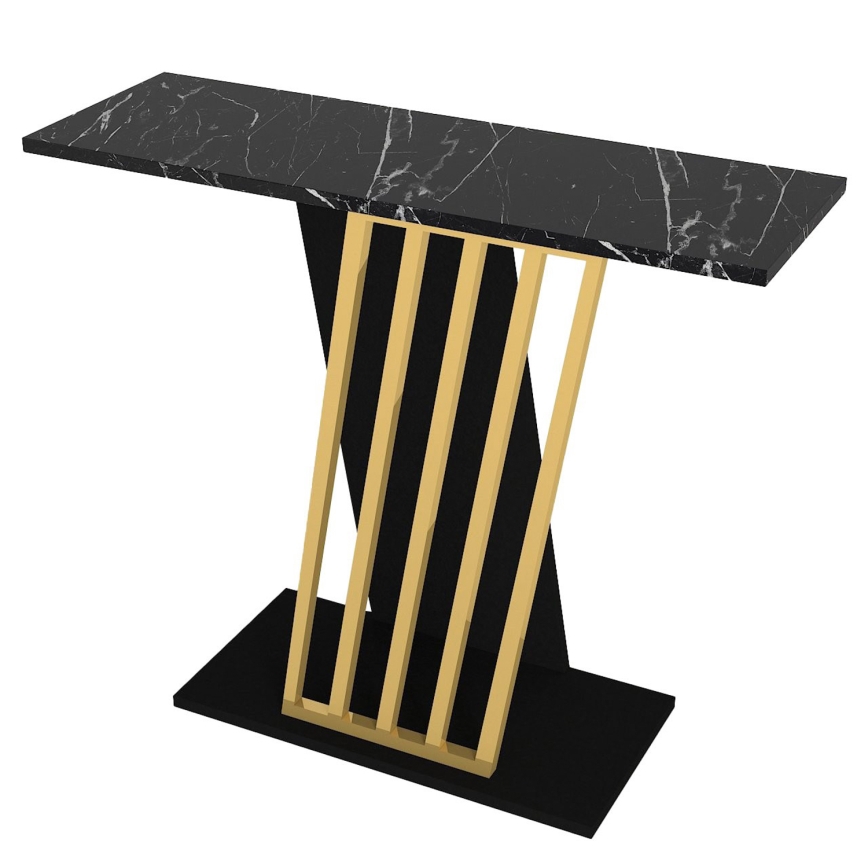Konsolbord GRAVITY 76,8x90 cm sort/guldfarvet