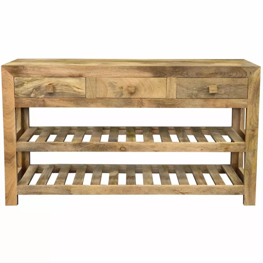 Konsolbord HINA 76x130 cm massivt træ/mangotræ
