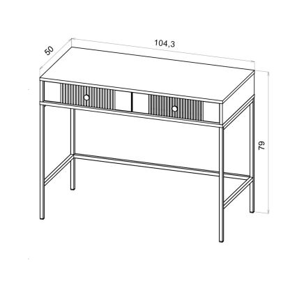 Konsolbord LUE 104x50 cm hvid/sort
