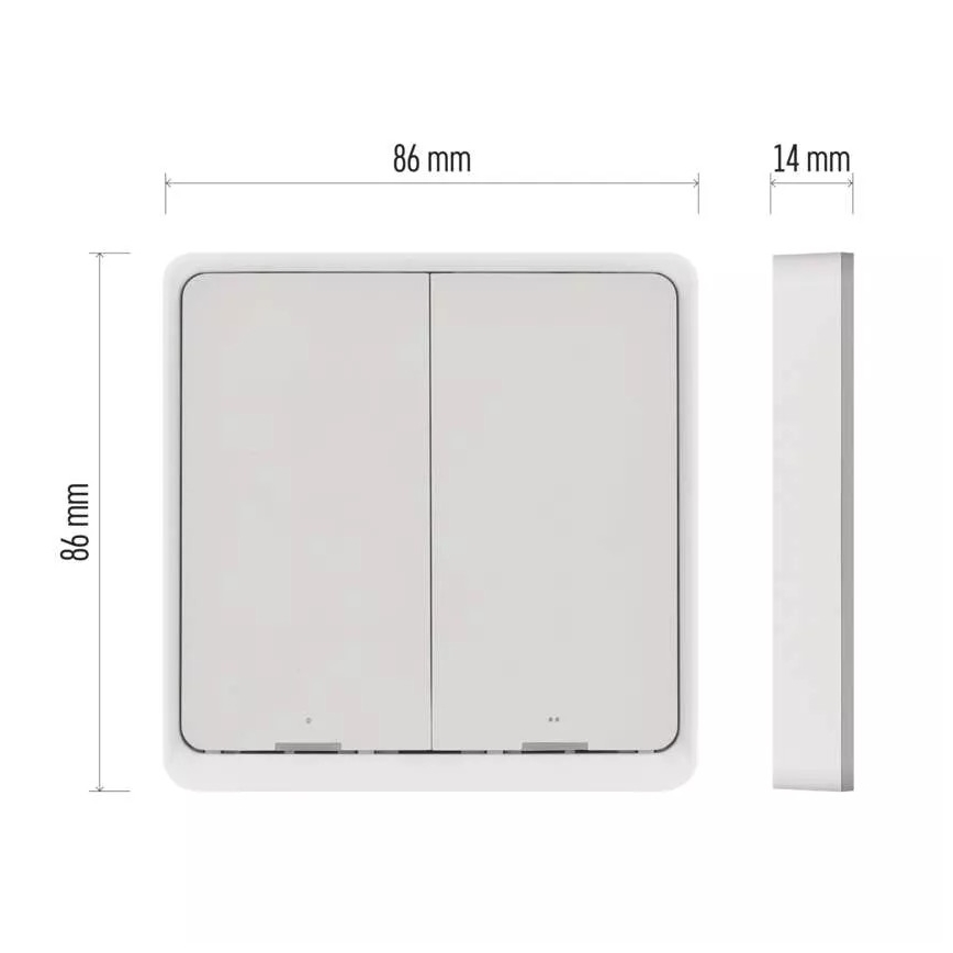 Kontakt 2 knapper GoSmart 1xCR2430 Tuya hvid