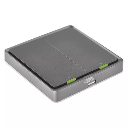 Kontakt 2 knapper GoSmart 1xCR2430 Tuya sort