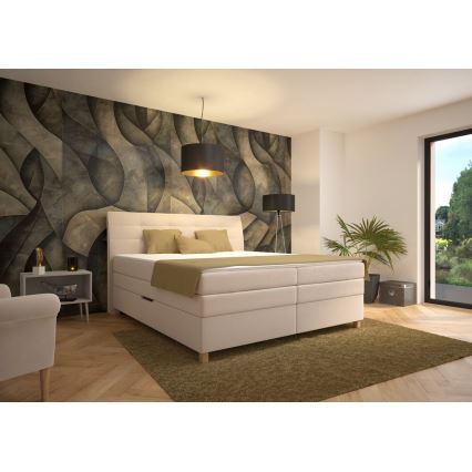 Kontinentalseng med madras BEA 160x200 cm beige