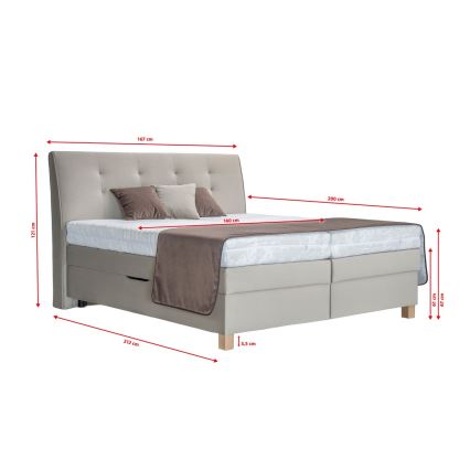 Kontinentalseng med madras BEA 160x200 cm beige
