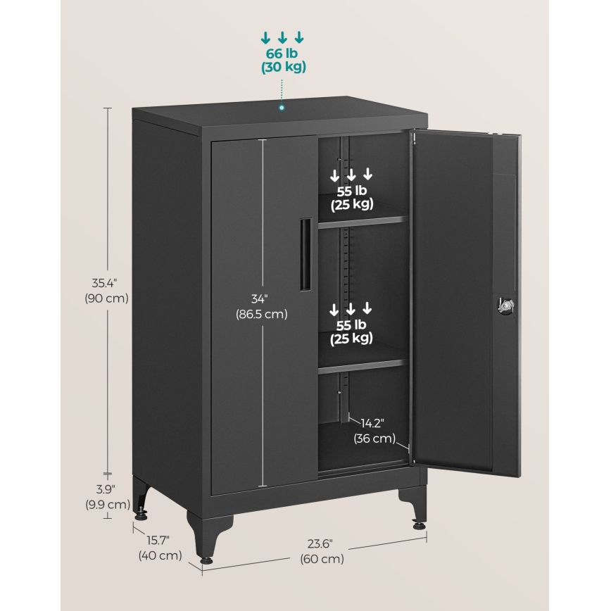Kontorskab KAZE 60x40 cm sort