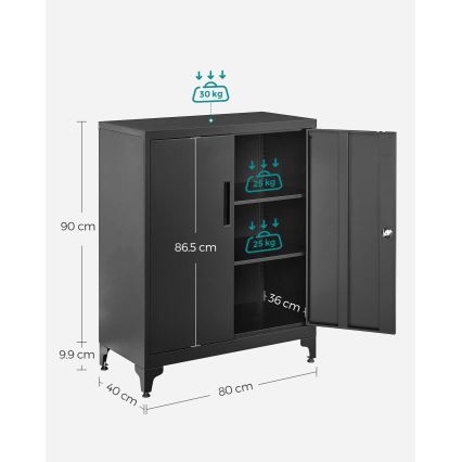 Kontorskab KAZE 80x40 cm sort