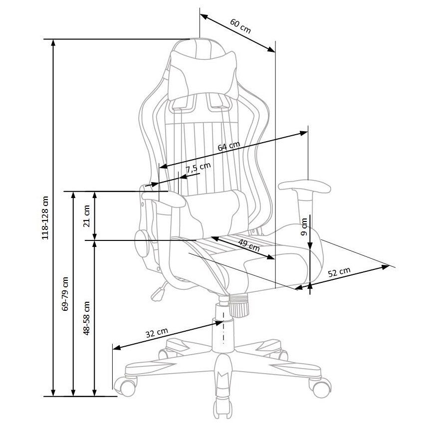 Kontorstol KODA lysegrå/blå