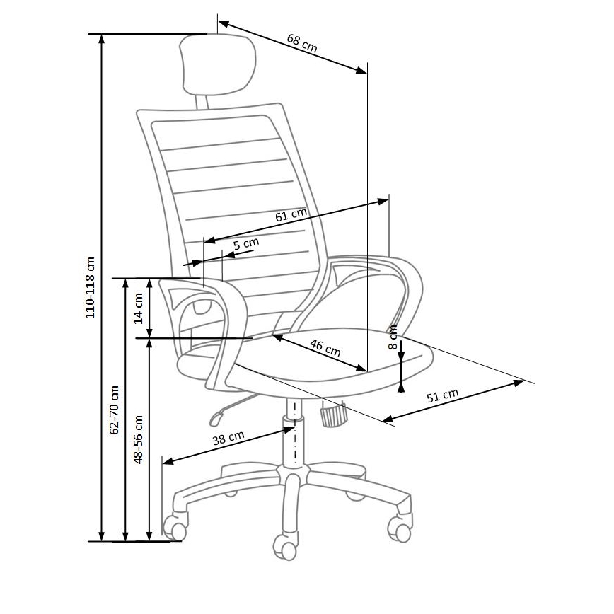 Kontorstol MIRI sort/hvid