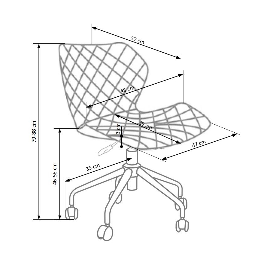 Kontorstol MUNA hvid/grå