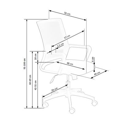 Kontorstol TONA, sort