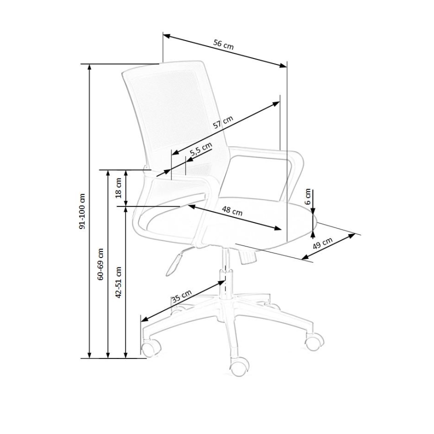 Kontorstol TONA, sort
