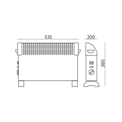 Konvektionsradiator SONDO 750/1250/2000W/230V