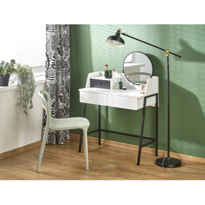 Kosmetikbord AGNES 120x80 cm hvid/sort