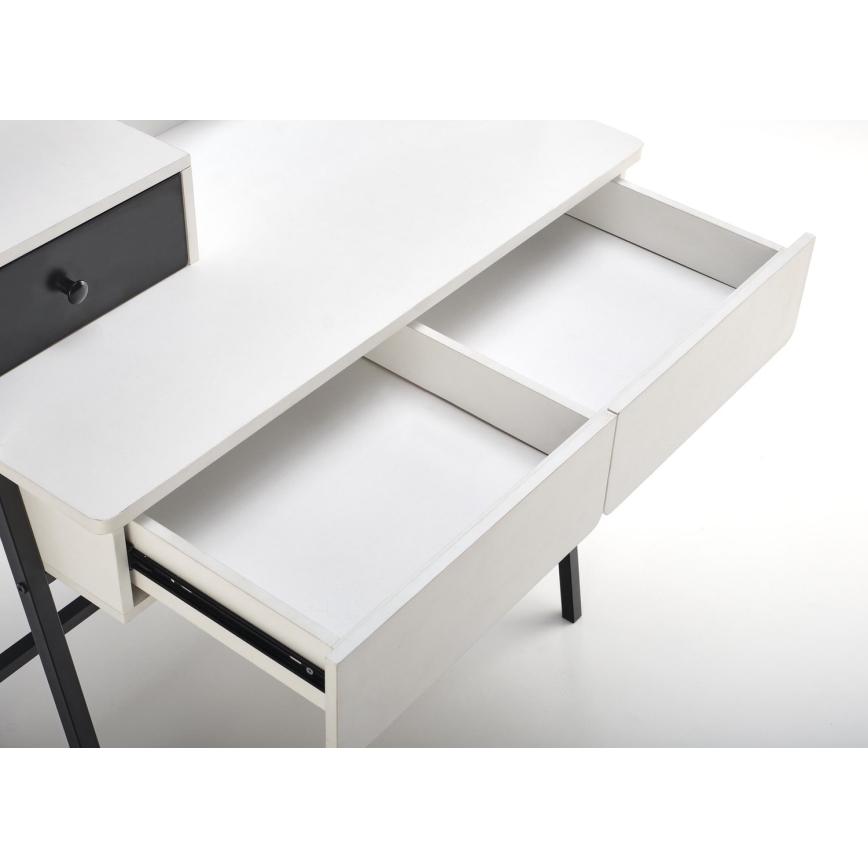 Kosmetikbord AGNES 120x80 cm hvid/sort