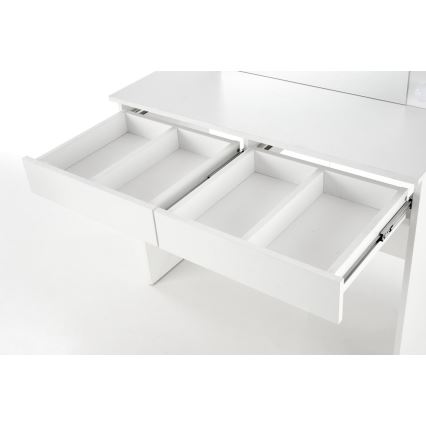 Kosmetikbord med LED-lys HOLLYWOOD 140x94 cm hvid