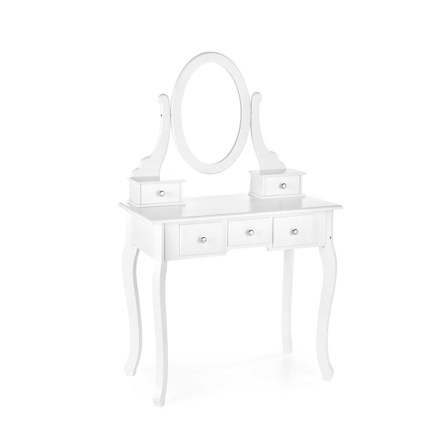Kosmetikbord SARA 80x130 cm + stool 45x37 cm hvid