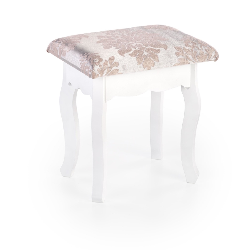 Kosmetikbord SARA 80x130 cm + stool 45x37 cm hvid