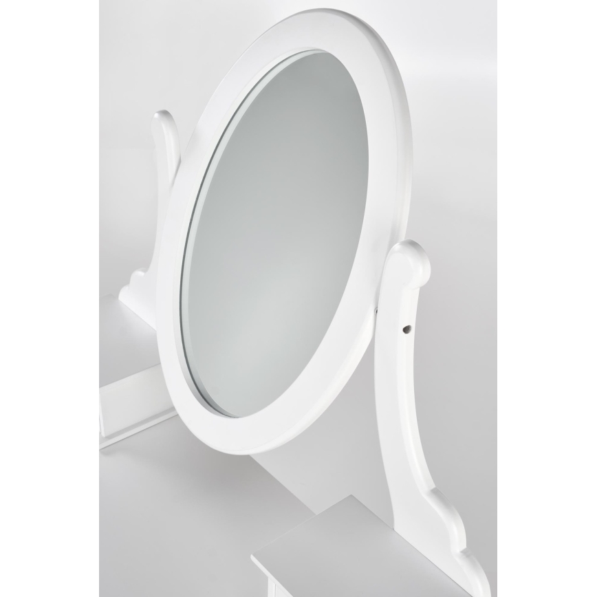 Kosmetikbord SARA 80x130 cm + stool 45x37 cm hvid