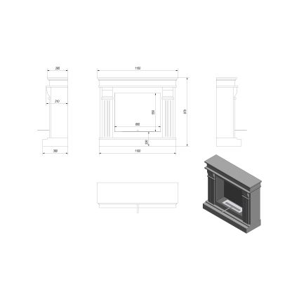 Kratki - Biopejs 97,9x115 cm 3kW hvid