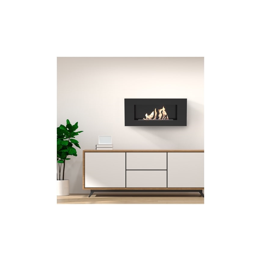 Kratki - Væghængt biopejs 40x90 cm 1,5kW sort