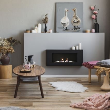 Kratki - Vægmonteret BIO pejs 40x90 cm 1,5 kW sort