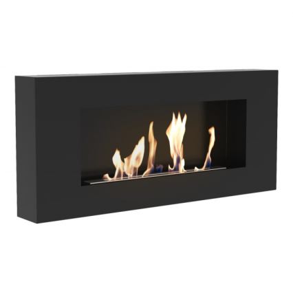 Kratki - Vægmonteret BIO pejs 40x90 cm 1,5 kW sort