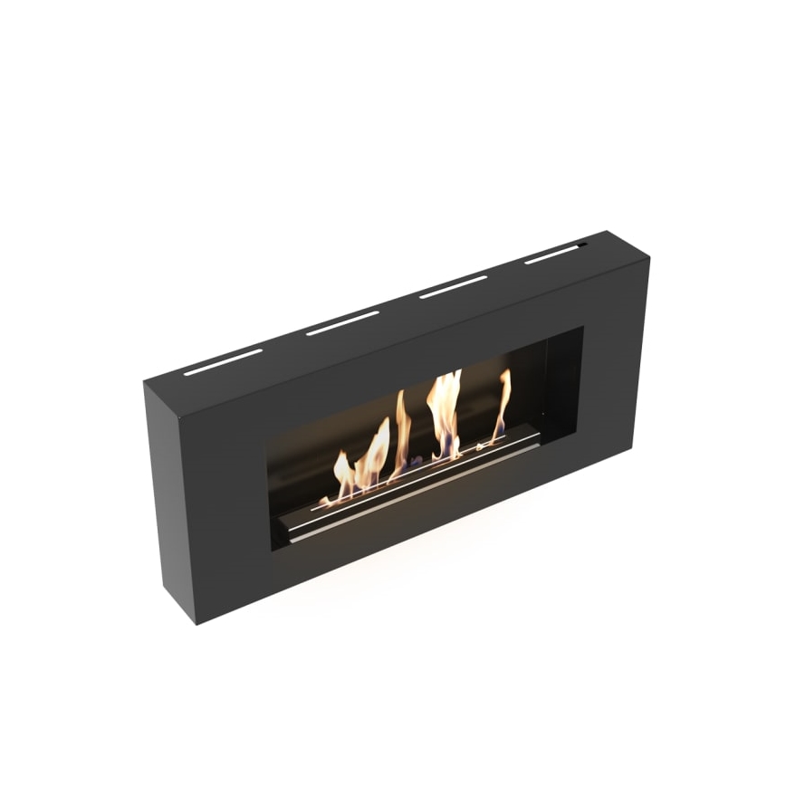 Kratki - Vægmonteret BIO pejs 40x90 cm 1,5 kW sort