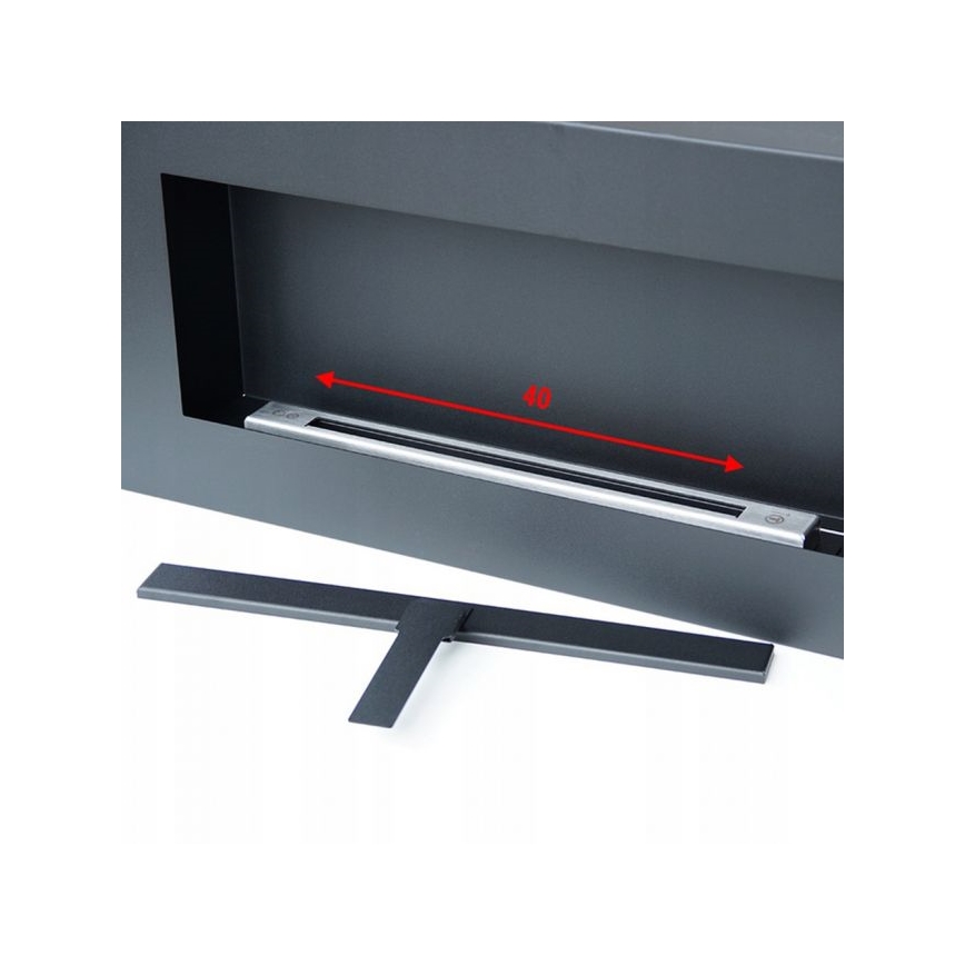 Kratki - Vægmonteret BIO pejs 40x90 cm 1,5 kW sort
