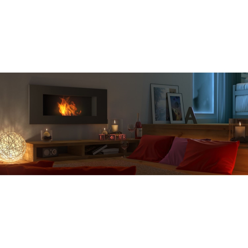 Kratki - Indbygget biopejs 40x90 cm 2kW sort
