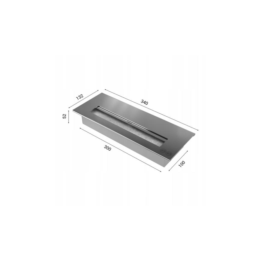 Kratki - Indbygget biopejs 40x90 cm 2kW sort