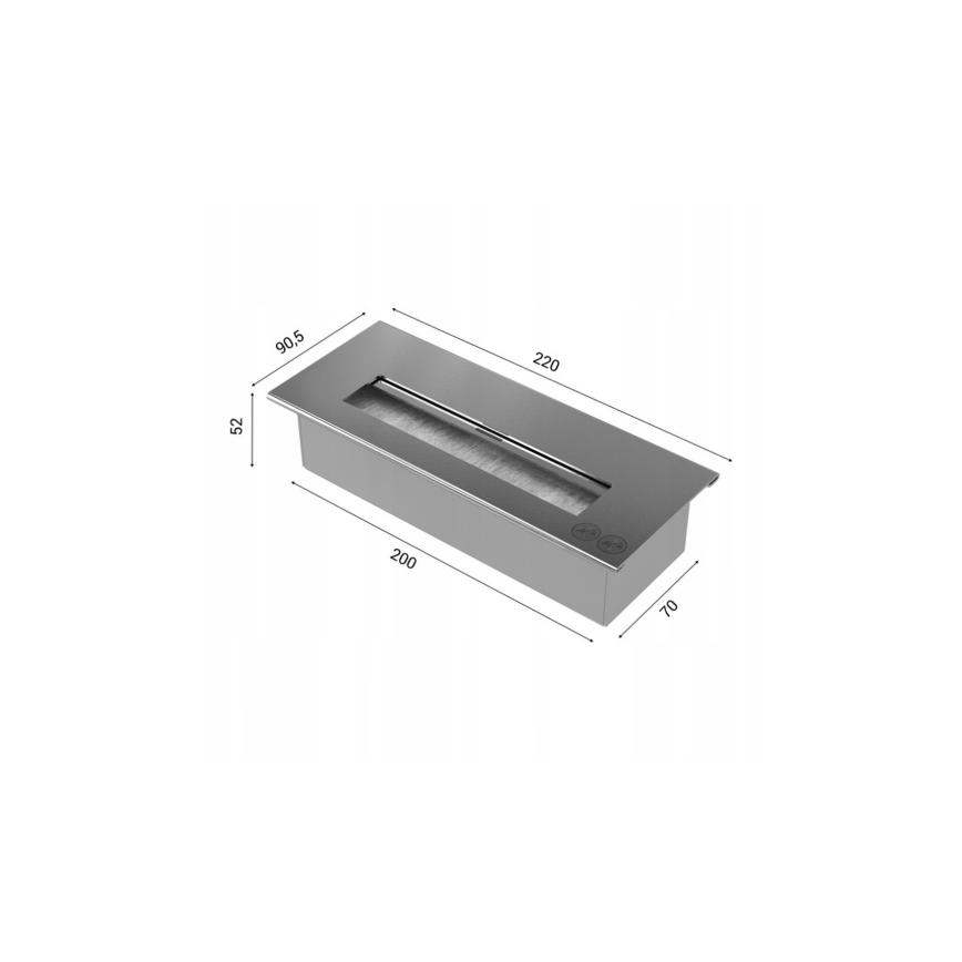 Kratki - Indbygget biopejs 40x120 cm 3x1,1kW sort