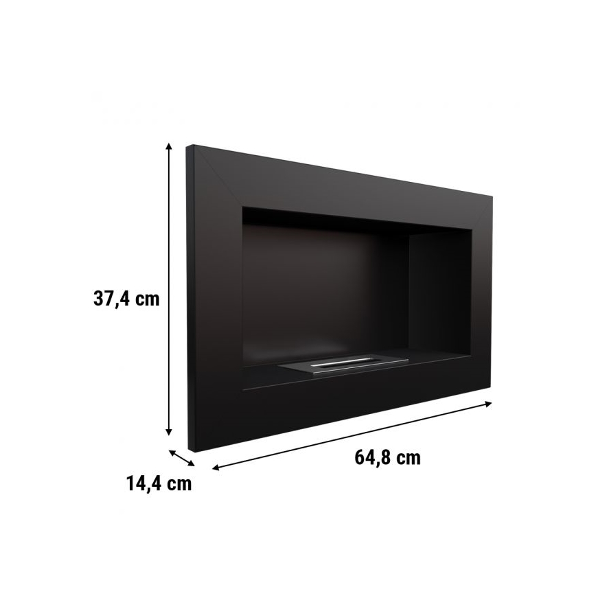 Kratki - Indbygget biopejs 37,4x64,8 cm 1kW sort