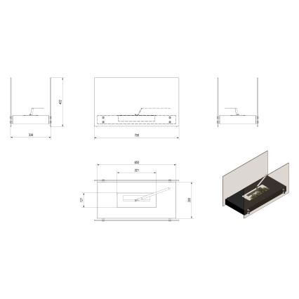 Kratki - Biopejs 40,2x70 cm 2kW hvid