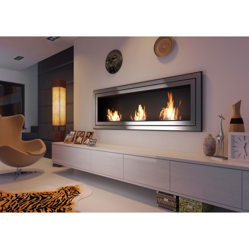 Kratki - Indbygget Biopejs 65x180 cm 3x2,5kW skinnende krom