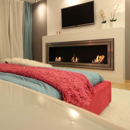 Kratki - Indbygget Biopejs 65x180 cm 3x2,5kW skinnende krom