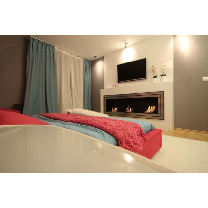 Kratki - Indbygget Biopejs 65x180 cm 3x2,5kW skinnende krom