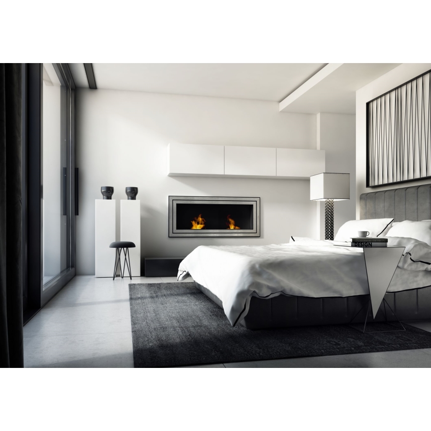 Kratki - Indbygget Biopejs 65x180 cm 3x2,5kW skinnende krom